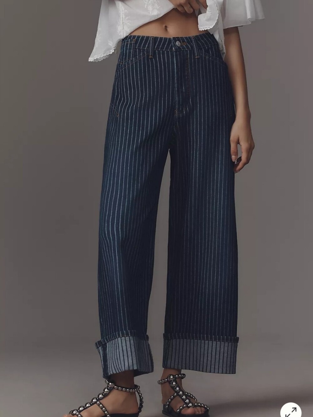 Anthropologie Pilcro Kayden Pinstripe Wide-Leg Jeans